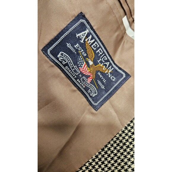 American Living Gray Sport Coat Silk Wool 2 button Plaid Men's Blazer Size 46R - Picture 5 of 11